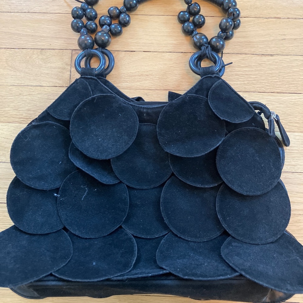 Small black suede vintage bag